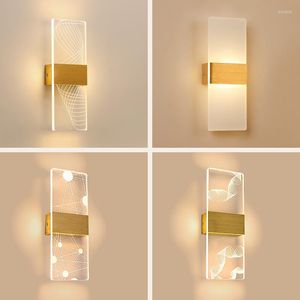 Lâmpadas de parede LED LUZ Lâmpada de cabeceira moderna 4W Acrílico criativo para quarto Decoração da casa da sala da sala Decoração quente/branca