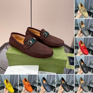 38 Model Orijinal Deri Tasarımcı Erkekler Loafers Ayakkabı Lüks Marka 2023 Erkek Somunlar Moccasins Siyah Sürüş Ayakkabıları Üzerinde Nefes Alabilir Kayma Plus Boyut 38-46