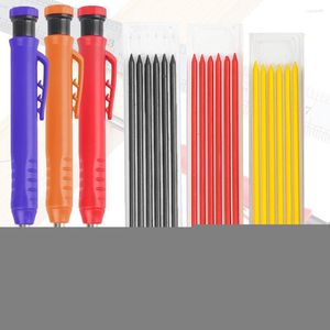 1Pcs Solid Carpenter Pencil Refill Leads Built-In Sharpener For Deep Hole Mechanical Marker Marking Woodworking Tools
