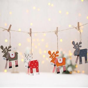 Christmas Decorations 2023Christmas Wooden Pendants Tree Stars Love Decoration 2023 Year Home