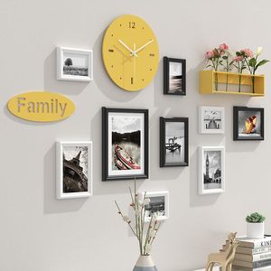 Frames 11 Piece/Set Living Room Decoration Po Wall Hanging Combination Picture Frame Modern Simple Style Solid Wood