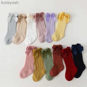 Skarpetki dla dzieci letnie dziewczynki z dziobowym dzieciakiem Długie skarpetki High Cotton Hollow Out Toddlers Mesh Children Princess Socken na 0-7 lat 231114