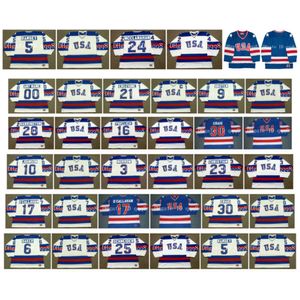 SJ 1980 USA K1 Jersey 21 Mike Eruzione 9 Neal Broten 28 John Harrington 16 Pavelich 30 Jim Craig 10 Mark Johnson Hockey Jerseys