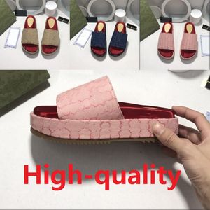 Qualität High Sandal Slipper Luxus Designer Sommermode Damen Strand Freizeitschuh Mode Frau Bequeme minimalistische gestrickte dicke Basisschuhe Sandale mit Logo