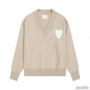 Amis Amiparis Sweater Am i Paris Kint Jumper v Neck Trendy Designer Pullover Women Sweat Coeur Heart Love Jacquard Amisweater Hoodie Pull Eqav