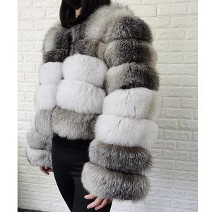 FURE Women Faux Maomookong 2023 Naturalny prawdziwy płaszcz Kobiety luksusowe kurtki skórzane zimowe ubrania srebrne kamizelki furry 231114
