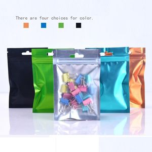 Storage Bags Matte Clear Plastic / Colorf Aluminum Foil Zipper Seal Pouch Vae Bag Frosted Mylar Hang Hole Lx0696 Drop Delivery Home Dhims