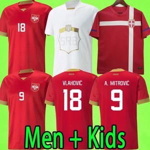 2023 Yeni Sırp Futbol Forması Çocuk Set Erkekler Vlahovic 22 23 Sergej Mitrovic Pavlovic Pavlovic Tadic Milenkovic Zivkovic Futbol