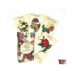 Cartões de felicitações Inspiração botânica Oracle Mysterious Tarot Deck Deck Board Game Requintado Design de Flores para Mulheres Meninas X1106 Dhuhy