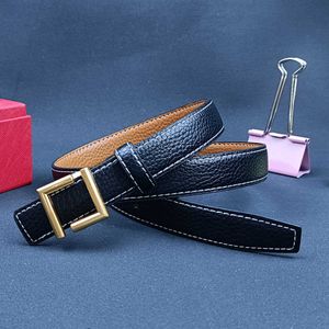 رسالة أزياء ناعمة حزام مشبك كلاسيكي Lychee Grain Men Women Brand Belt Width 2.5cm مصمم رفاهية أحزمة الخصر رقيقة