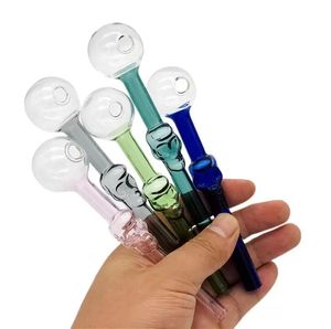 ACOOK 15cm colorido esqueleto narguilé tubo de combustível grande pirex grosso transparente vidro queimador de óleo transparente