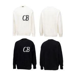 Masculino feminino casual moda preto branco camisola de malha qualidade superior oversized clássico sweatshirts