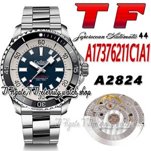 TF Superocean 44 ETA A2824 Automatisk män Titta på A17376211C1A1 Keramik Bezel Blue White Dial Stick Markers Rostfritt stål Armband Super Edition Eternity Watches