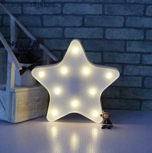 Nattljus Pentagonal Star Decorative Night Lamp Nordic Wind Wall Hanging Q231114