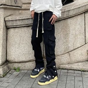 Fatos de treino masculino moda chique calças de carga streetwear corredores high street techwear homem calças casuais japonês hip hop punk harem 231114