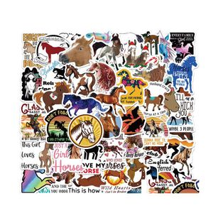 Adesivos de carro 50pcs cavalgando cavalgadas equestrian graffiti infantil skateboard skateboard motocicleta adesiva adesiva