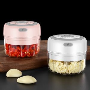 Portable Wireless Electric Garlic Grinder Mini Food Processor 100ML 250ML Garlic Chopper Multifunctional Meat Chili Kitchen Mixer