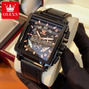 Wristwatches OLEVS Luxury Men Watch Waterproof Square for Luminous Top Brand Quartz Wristwatch Fashion watch man luxury original 231114
