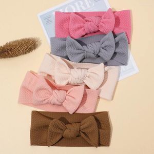 Akcesoria do włosów Baby Girl Solid Waffle Material Material HEADPAPES FOR Born Bowan Turban Infant Bands