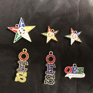 Charms 10Pcs Drop Oil Colored Enamel Order of theEastern Star Pendant Diy Jewelry Making Charms for Necklace Bracelet 231113