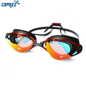 Goggles Copozz Professional Anti Fog UV Protection Justerbar Simning Män Kvinnor Vattentäta silikonglasögon Eyewear 230413