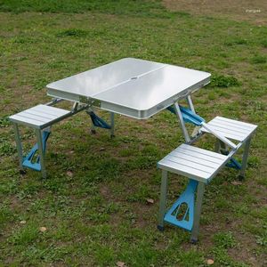 Mobili da campeggio Tavolo pieghevole da campeggio Esterno portatile in lega di alluminio e set di sedie Escursione naturalistica Igt Forniture per scacchi da picnic turistiche