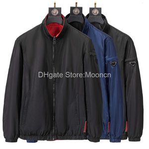 2023 Designer Reversível Jaquetas Masculinas Zip Up Com Bolso Slim Fit Leve Jaqueta Esportiva Outono Casual Jaqueta Bomber Blusão para Homens