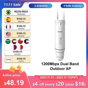 Roteadores Comfast 300M / 1200M Ponto de acesso externo Extensor WiFi sem fio 2.4G / 5GHz AC1200 Roteador de área ampla Antenas WiFi Street AP Q231114