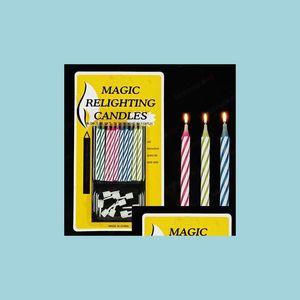 Party Favor Magic Funny Relighting Candle Joke Birthday Candles Cake Accessory Christmas Festive Holiday Supplies Favors Dro Dhrvn