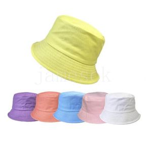 Candy Color Outdoor Sun Visor Cap Solid Color Children Baby Fisherman Hat Kids Bucket Hat DF173