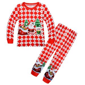 Set di abbigliamento Pigiami natalizi per bambini Set a maniche lunghe Set da vacanza coordinato Bambino Ragazzi Ragazze Bambini Plaid Abiti natalizi per bambini da 3 a 12 anni 231113