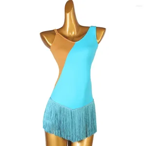 Scenkläder Figur Skating Dress Women Girl Ice Gymnastics Costume Custom Blue Crystal Rhinestone B223