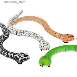 Elétrica / RC Animais Controle Remoto Cobra Robô Realista Brinquedo Cobra Com Receptor Infravermelho Rc Animal Prank Jogo Para Crianças Presentes Engraçados Q231114