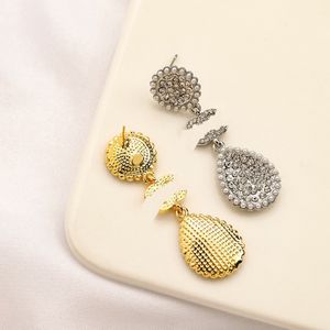 Роскошные напыщенные письма дизайнерские серьги -грибки полная бриллиантовая бренда Серьга для женщин очаровывать свадебные подарки