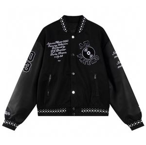 남성 디자이너 재킷 패션 남자 블랙 겉옷 DJ 프리미어 대표팀 Jacketr Coats 남자 블랙 재킷 편지 자수 야구 유니폼