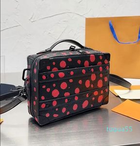 Designer-Soft Trunk Box Bag Women Handbag Purse Embossed Letter Red Dots Printed Crossbody Bags Zipper Wallet Handle Totes Removable Shoulder Strap