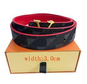 2023 New Red Belt for Women Women Genuine Leather 3cm Largura de alta qualidade Homem cinturões de designer l fivela cnosme feminino cintura cintura cintura