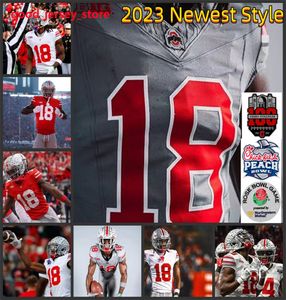 Новейший 2023 Buckeyes Treveyon Henderson Emeka Marvin Harrison Jr. Custom Ed Mens Youth Egbuka Ohio State Football Jerseys