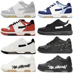 Designer Arrow shoes offes white sneakers Out Of Office Offs For Walking Trainer Men Women Rubber Sole Tennis Low-Tops Black White Leather Light Blue Patent Stitch