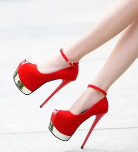 Sandalen Peep Toe Plattform High Heels Schnalle Strap 2023 Arrivall Pumps Sexy Party Mode Frauen Schuhe