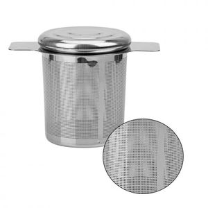 Dubbelhandtag teinfusör med lock rostfritt stål fina mesh kaffefilter tekanna kopp hängande löst blad te silter filter