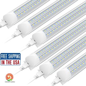 4ft 5ft 6ft 8ft led t8 tubi luce tubi led a forma di V per illuminazione porta più fresca luce led fluorescente integrata ac 85-265v