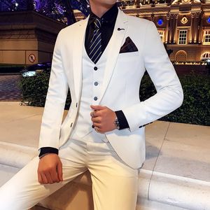 Ternos masculinos Blazers S-7XL Blazer Colete Calças Boutique Moda Cor Sólida Formal Casual Negócios Terno Masculino Marca Noivo Vestido de Casamento Ternos de Festa 231114