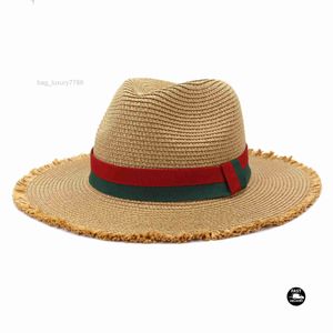 Moda kapelusz słomkowy Fedora Outdoor Travel wakacje parasol przeciwsłoneczny Panama Jazz słomkowy kapelusz plażowy mężczyźni kobiety ochrona przed słońcem kapelusz z dużym rondem