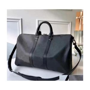 Duffel torebki 10A Duffle Designer Bag Classic 45 cm 50 cm 55 cm Podróżowanie dla mężczyzn prawdziwe skórzane najwyższej jakości kobiety Crossbody Shoder Dhmvd