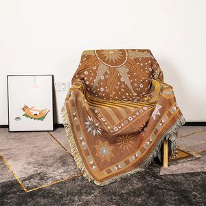 Blankets Outdoor Jacquard Tapestry Camping Blanket Decorative Picnic Mat Bohemian Thread Quilt Multi-functional Sofa Leisure Blankets 231113