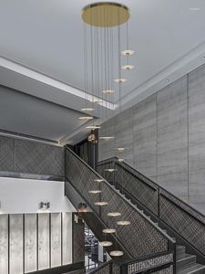ペンダントランプ階段長いシャンデリアデザイナーLEDライトフィクスチャリビングルームの天井のモダンなシンプルなランプ