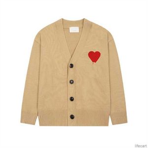 Sweter designerski Cardigan AM I Paris Botus Amiparis Coeur Love Heart Jacquard Man Woman France Fashion Brand Long Sleeve Clothing Pullover Amis 1rd2