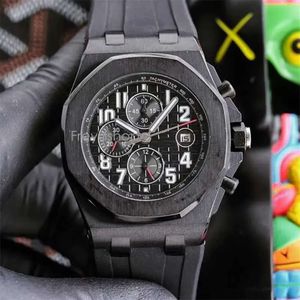 AP Ruch Watch Mechanical Mens Automatyczny projektant 42 mm Sapphire Business Wristwatches Octagonowy Pull Sand Setel Guma Guma