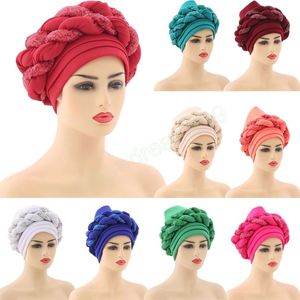 Quimioterapia africana Mulheres Hijab Hat Headtie Turban Head Wrap Bonnet lantejas Braids Capacho de festa